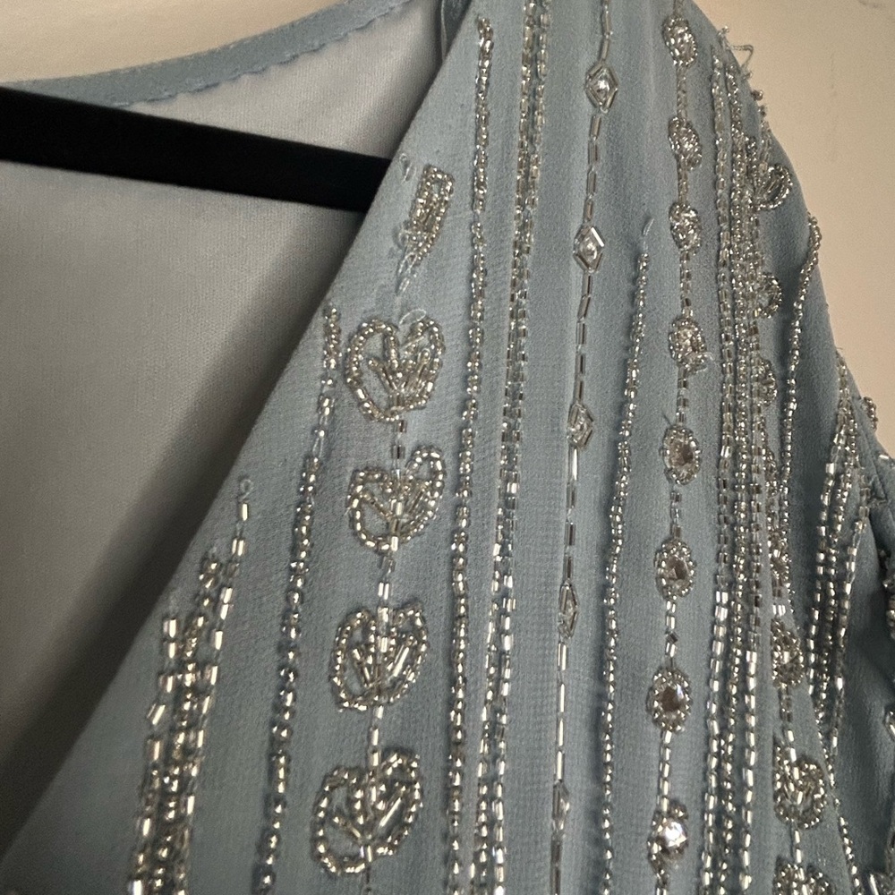 Mac Duggal Light Blue Beaded Elegant Formal Dress - Picture 13 of 16